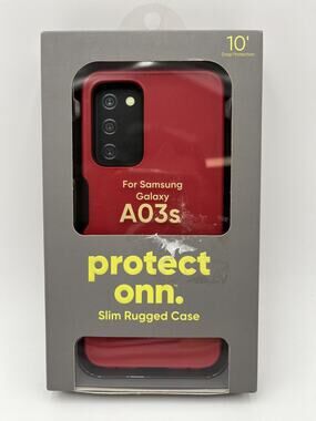 Protect onn Slim Rugged Phone Case for Samsung Galaxy A03s - Red